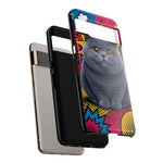 British Shorthair Round Pop Art Tough Phone Case