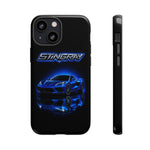 Blue Stingray Sports Car phone case | Neon C8 phone case