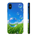 Bubbles Over Grass phone case | Tough Cover