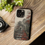Autumn Temple Steps phone case | Japanese watercolor landscape cover