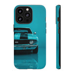 Muscle Car Phone Case Teal 69 Camaro SS, Retro Classic Cover, Guys Gift
