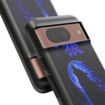Glitch Wolf Howl Art Tough Phone Case - Blue Violet