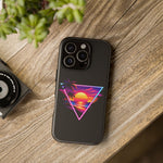 Synthwave Sunset Triangle Phone Case Retro Vaporwave Case