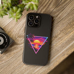 Synthwave Sunset Triangle Phone Case Retro Vaporwave Case