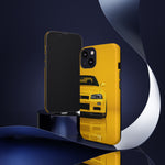 Yellow Skyline Phone Case, R34 GTR 90s JDM Legend Tough Cover for Men Gift