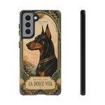 Doberman Art Deco 'La Dolce Vita' Phone Case | Vintage Dog Design
