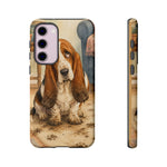 Guilty Basset Hound Phone Case, Muddy Watercolor Art Cover