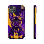 French Bulldog Pop-Art Portrait Tough Phone Case - Purple Gold