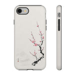 Plum Blossom Ink Wash Phone Case Minimalist Zen Tough Case