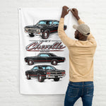 1967 Chevelle SS 396 Black Banner 34x56 Garage Man Cave Wall Decor Gift
