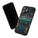 Vintage Teal 1957 Bel Air Classic Car Tough Case | Retro Rainy City Phone Cover