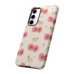 Pink Cherry Pattern Phone Case | Cute Retro Fruit Design