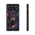 Cosmic Wolf Phone Case, Galaxy Nebula Portrait Tough Cover, Gift