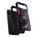 Cosmic Wolf Phone Case, Galaxy Nebula Portrait Tough Cover, Gift