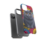 British Shorthair Round Pop Art Tough Phone Case