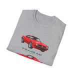 Red 1975 Trans Am Cars T-Shirt | Classic Muscle Car Trio Illustration