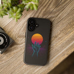 Synthwave Wireframe Hand Retro Sun Phone Case Tough Case