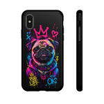 Pug Neon Graffiti Portrait Tough Phone Case - Dripping Paint