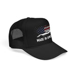 Classic C3 Style Made In America Foam Trucker Hat Vintage Muscle Car Flag Snapback Cap