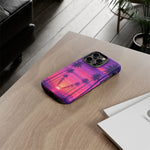 Retrowave Aesthetic Sunset Palm Trees phone case