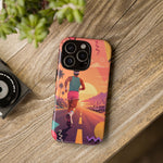 Retro Runner Sunset phone case | 80s Vaporwave jogging design