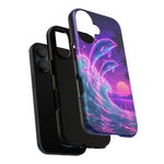 Neon Dolphin Ocean Vaporwave Art Tough Phone Case