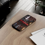Red FD RX-7 Blossom Alley Tough Phone Case - Rain-Slicked Night