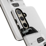 White MK4 Supra Phone Case, Retro 90s JDM Tough Cover for Car Enthusiasts