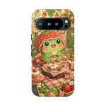 Cute Kawaii Frog Phone Case Strawberry Picnic Tough Cover Gift Art