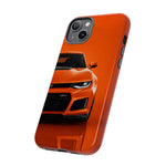 Orange Camaro Phone Case, ZL1 American Muscle Car Tough Cover for Men Gift