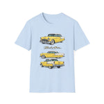 Yellow 1955 Chevy Bel Air T-Shirt | Vintage Classic Car Trio Illustration