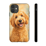 Goldendoodle Fluffy Curls Portrait Art Tough Phone Case