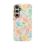 Watercolor Flip Flops pattern Tough Case | Beach Shells Phone Cover