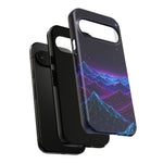 Retro Neon Mountains Phone Case | Vaporwave Galaxy Landscape