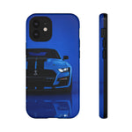 Blue Mustang Art Phone Case, GT500 American Muscle Car Tough Cover for Men