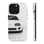 White MK4 Supra Phone Case, Retro 90s JDM Tough Cover for Car Enthusiasts