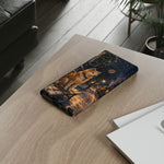 Shiba Inu at Snowy Train Station Phone Case | Winter Dog Scene