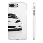 White C6 Z06 Front View tough phone case for Sports Car Drivers