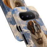 Saint Bernard Dog Phone Case | Mountain Snow Scene, Protective Tough Case