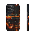 Orange Cuda Phone Case, Rainy City Night Muscle Car Tough Cover