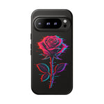 Glitch Rose Neon Phone Case Vaporwave Tough Cover
