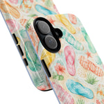 Watercolor Flip Flops pattern Tough Case | Beach Shells Phone Cover