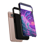 Neon Dolphin Ocean Vaporwave Art Tough Phone Case