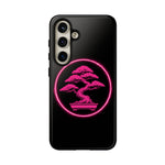 Neon Pink Bonsai Tree Phone Case Glow Zen Tough Case