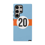 Copy of Blue Orange Number 20 Retro Racing Stripe Tough Phone Case Cover