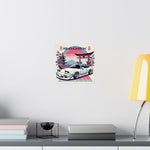 240SX Poster JDM Drift Car Japanese Rising Sun Cherry Blossom Wall Art