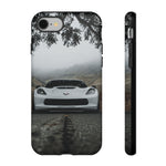 C7 Z06 Corvette Phone Case, White Foggy Country Road Cover