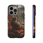 Rainy Window Cat Phone Case, Cozy Painterly Art Cover, Gift
