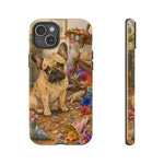 Guilty French Bulldog Phone Case, Confetti Watercolor Cover