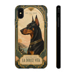 Doberman Art Deco 'La Dolce Vita' Phone Case | Vintage Dog Design